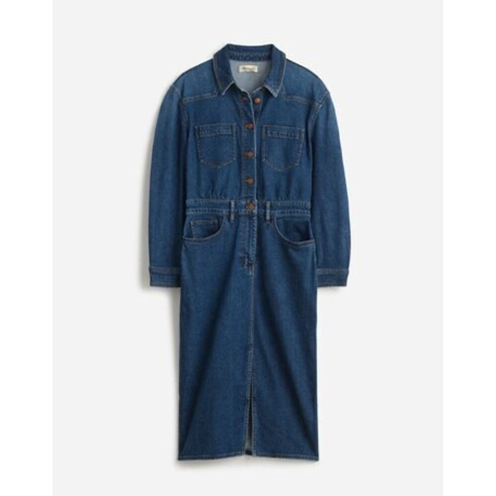 NWT Madewell Western Denim Midi Shirtdress Size 4 - Picture 5 of 10